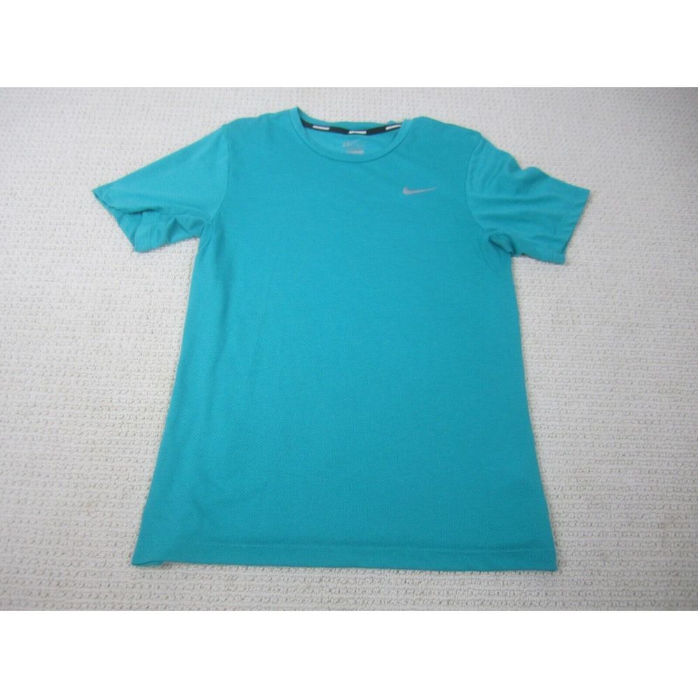 Nike Shirt Womens Small Blue Dri-Fit Run Running Work‎ Gym Training Back Pocket